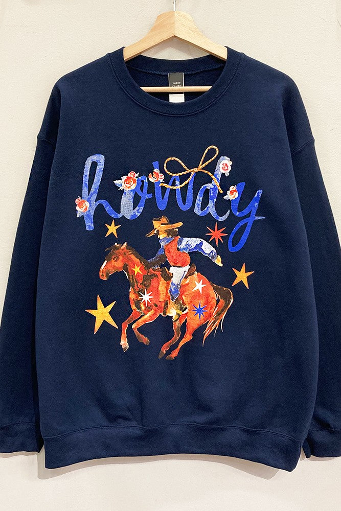 Starry Rodeo Howdy Navy Graphic Sweatshirt