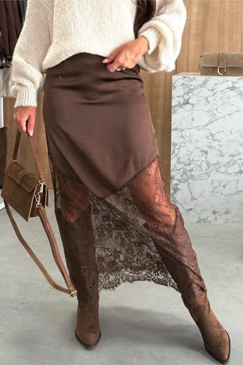 Asymmetrical Layered Midi Skirt