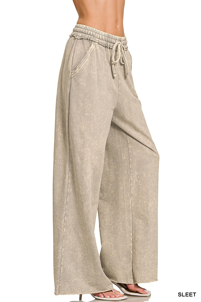 Acid Wash Fleece Oversized Pullover and Sweatpants