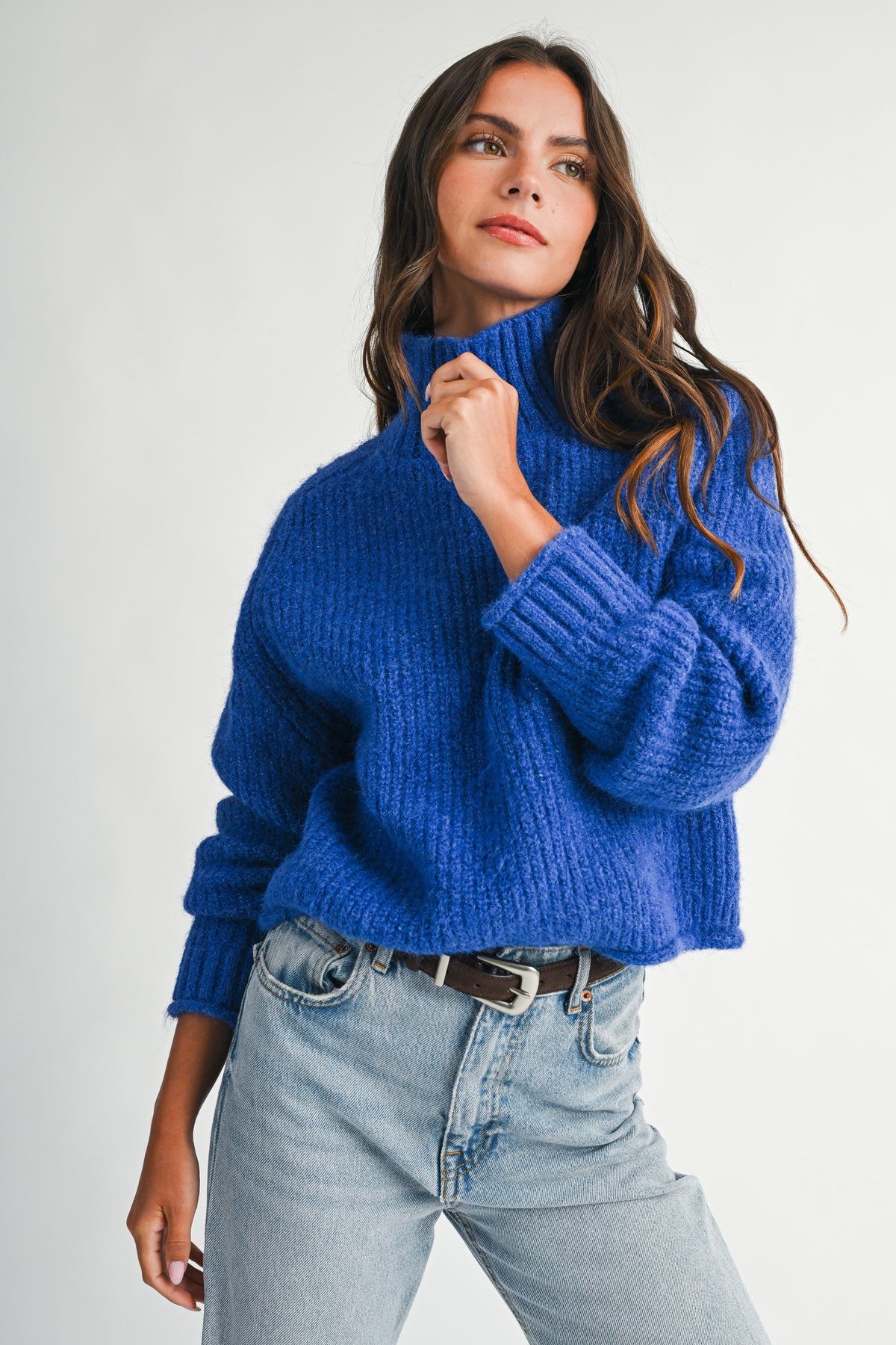Soft Brushed Mock Neck Sweater