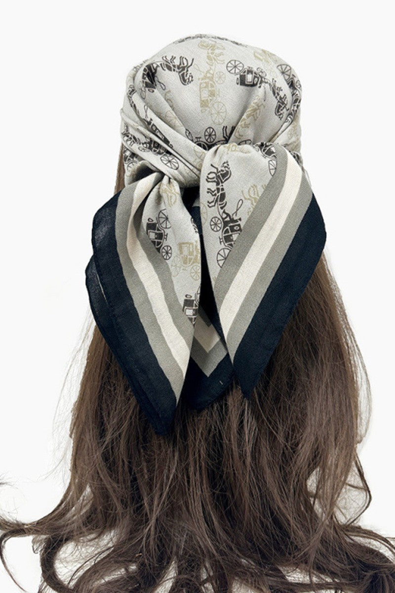 Linen Paisley Bandana Square Scarf