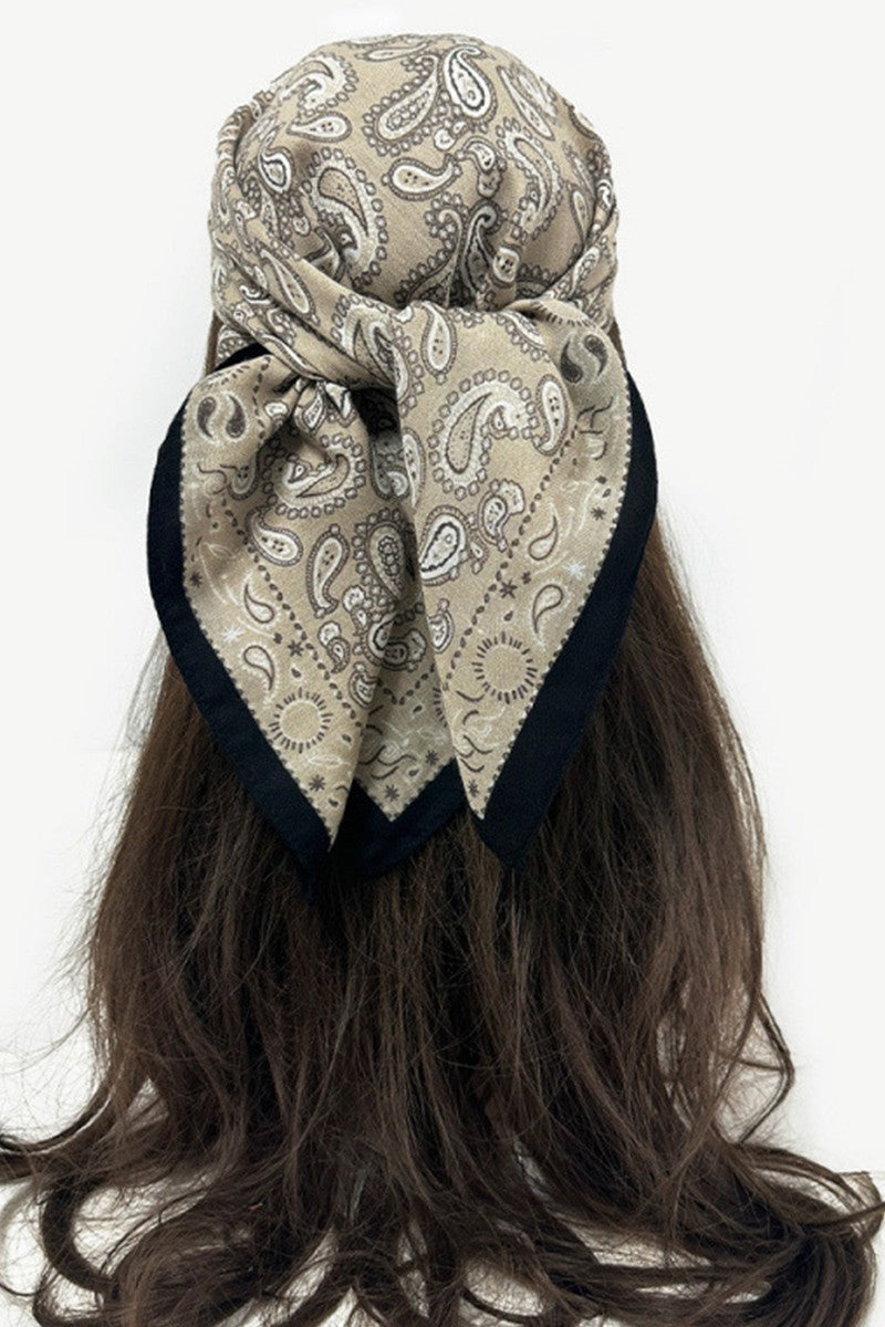 Linen Paisley Bandana Square Scarf