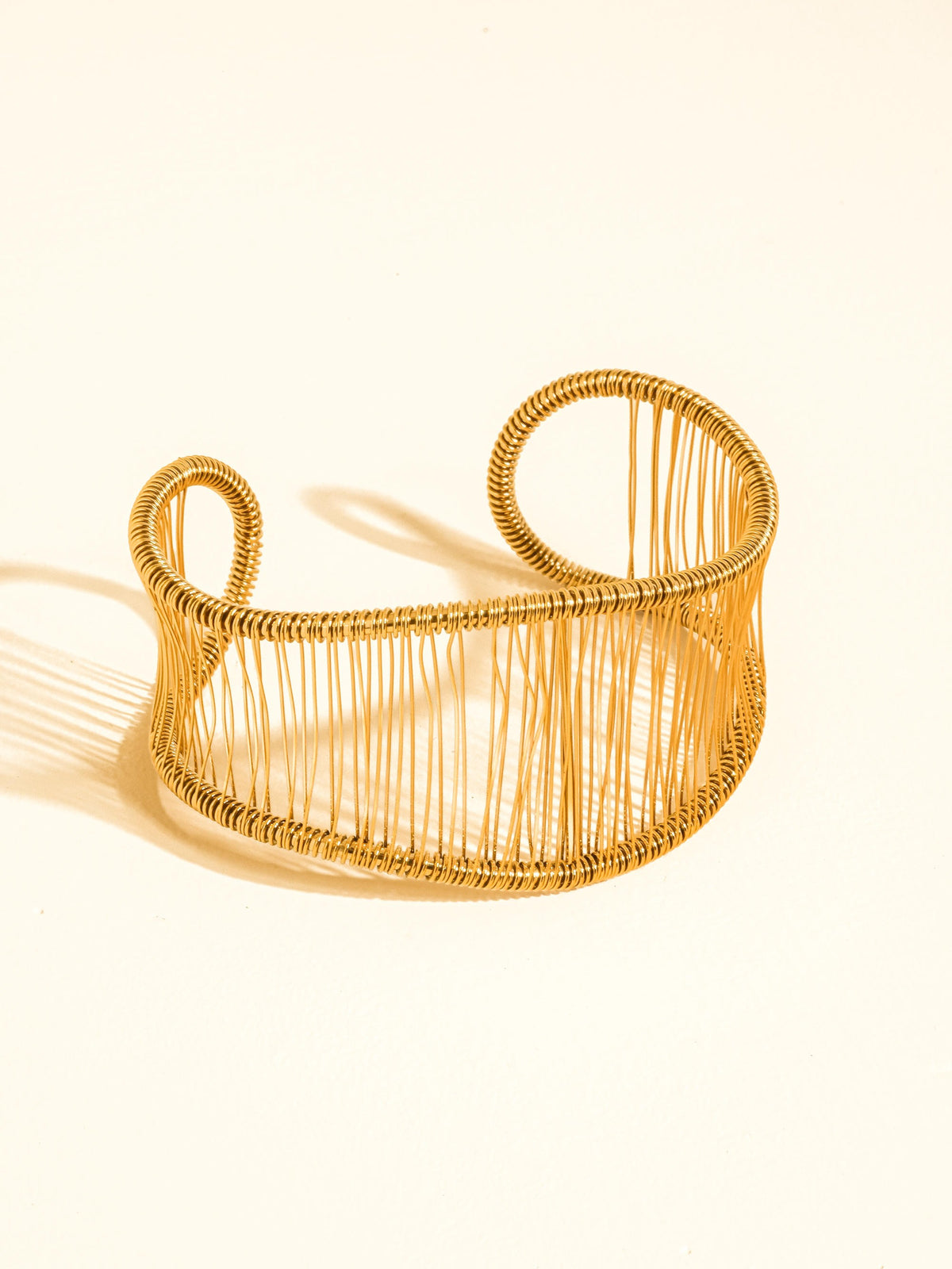 18k Gold Non-tarnish Woven Cuff Bracelet